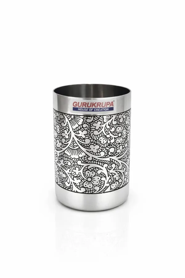 Gurukrupa_Amrapalli_Etching_Stainless_Steel_Tumbler_for_Water,_Juice,_Milk
