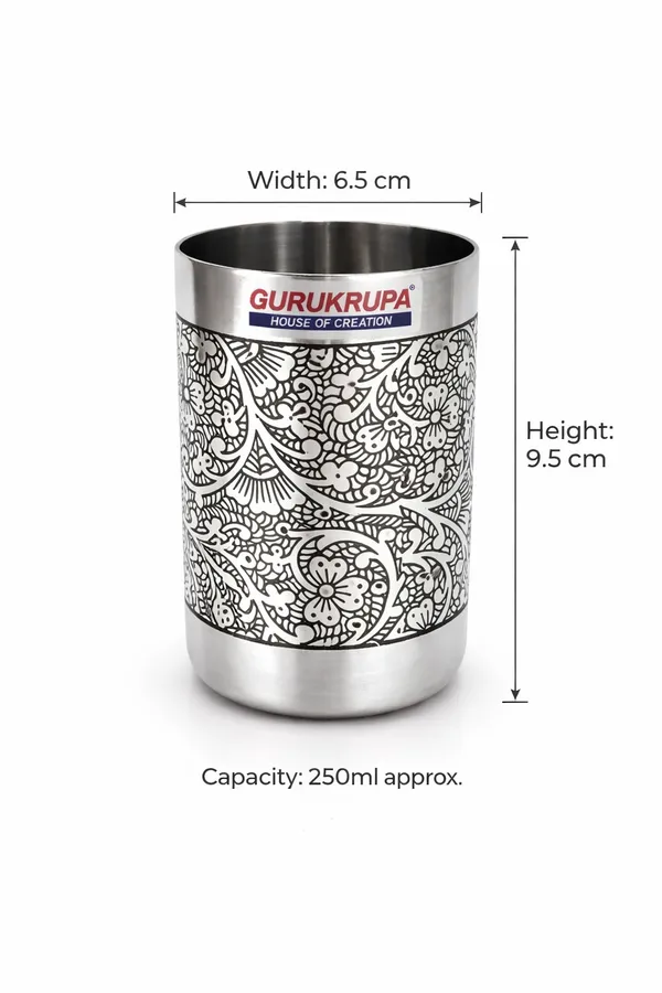 Gurukrupa_Amrapalli_Etching_Stainless_Steel_Tumbler_for_Water,_Juice,_Milk