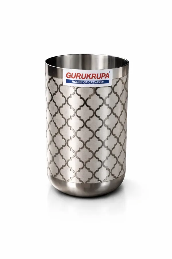 Gurukrupa_Royal_Finish_Stainless_Steel_Glass_250ml_|_Premium_Designer_Drinking_Tumbler_|_Heavy_Gauge_Mirror_Finish_|_Durable_&_Rust_Resistant_|_Kitchen_&_Dining_Use_(