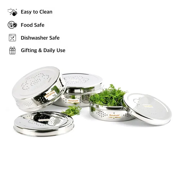 Pack_Of_3_Silver_Stainless_Steel_Vantilation_Box_Food_Safe-Storage_For_Leafy_Vegetable_Or_Spices_Or_Fruits_Hole_Puri_Dabba/Container-kothmir_dabba-7x9