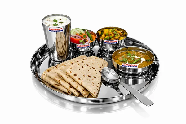 Pack_of_4_-_(24_pcs_set)_Gurukrupa_Stainless_Steel_Plain_Thali_Set_|_Heavy_Gauge_Dinner_Plate_with_Bowls_|_Mirror_Finish_|_Food_Grade,_Rust_Resistant_|_Durable_&_Easy_to_Clean_|_Ideal_for_Daily_Use_&_Serving