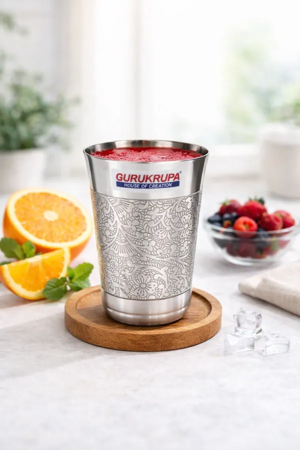Pari_Etched_Stainless_Steel_Drinking_Glass,_Designer_Engraved_Steel_Tumbler,_Premium_Water_Glass_for_Home_&_Kitchen_(250_ml)