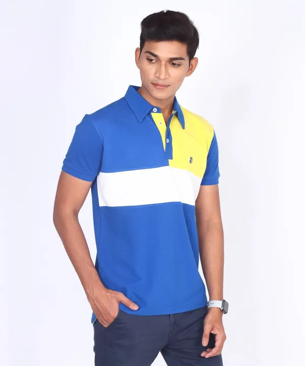 Blue_&_Yellow_&_White_Regular_Fit_Polo_T-Shirt_For_Men