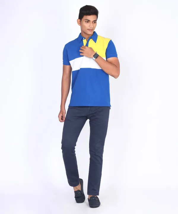 Blue_&_Yellow_&_White_Regular_Fit_Polo_T-Shirt_For_Men