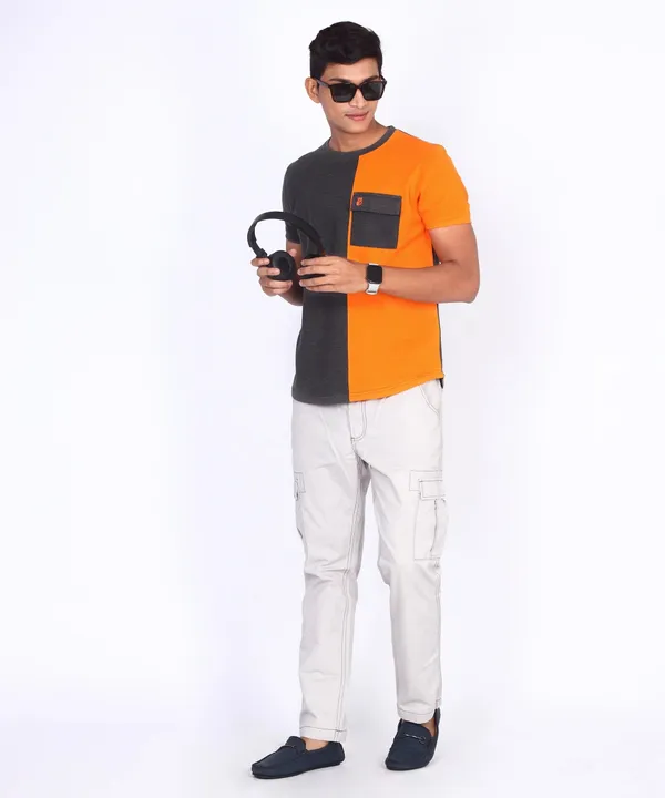 Orange_Round_Neck_Regular_Fit_T-Shirt_For_Men