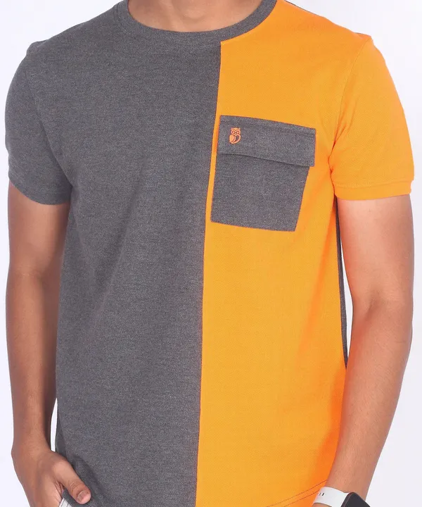 Orange_Round_Neck_Regular_Fit_T-Shirt_For_Men