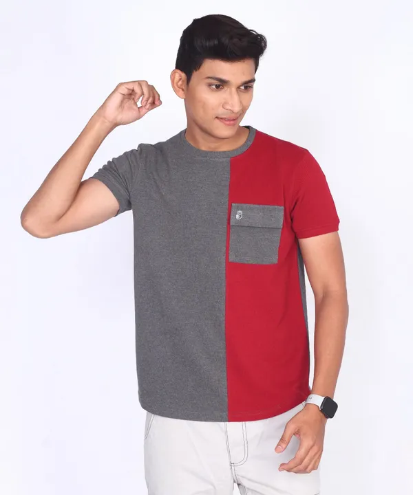 Maroon_Round_Neck_Regular_Fit_T-Shirt_For_Men