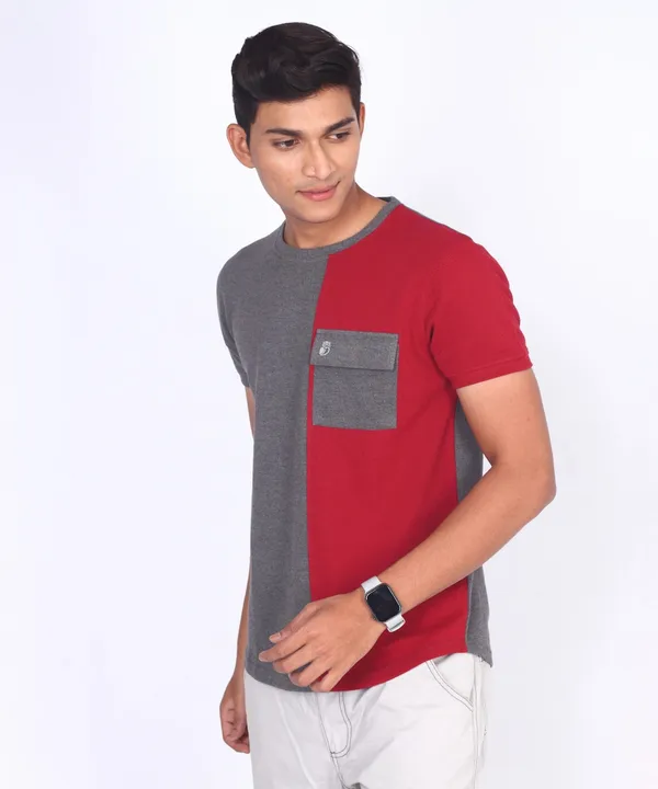 Maroon_Round_Neck_Regular_Fit_T-Shirt_For_Men