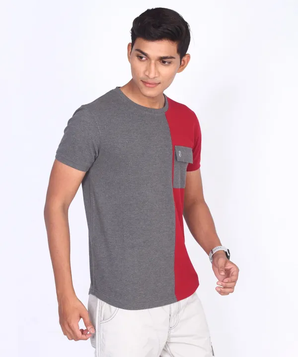 Maroon_Round_Neck_Regular_Fit_T-Shirt_For_Men
