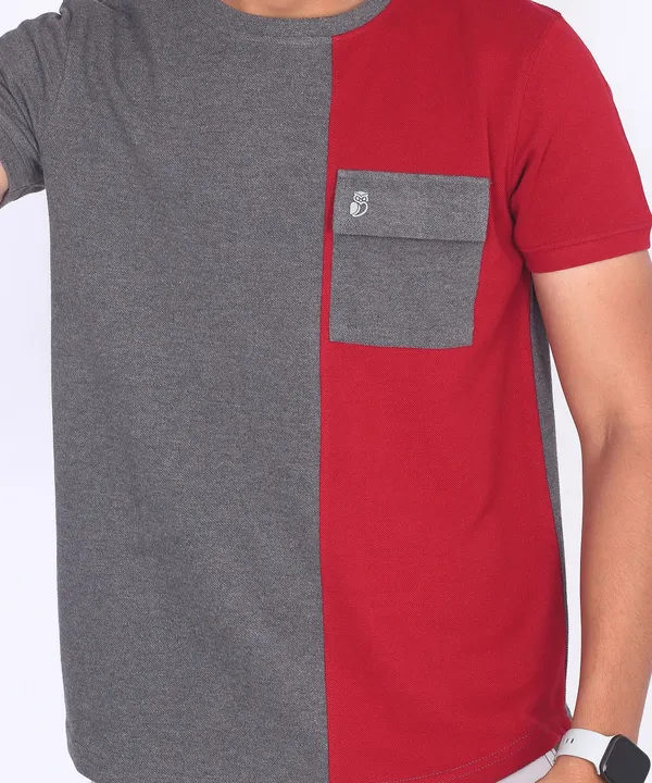 Maroon_Round_Neck_Regular_Fit_T-Shirt_For_Men
