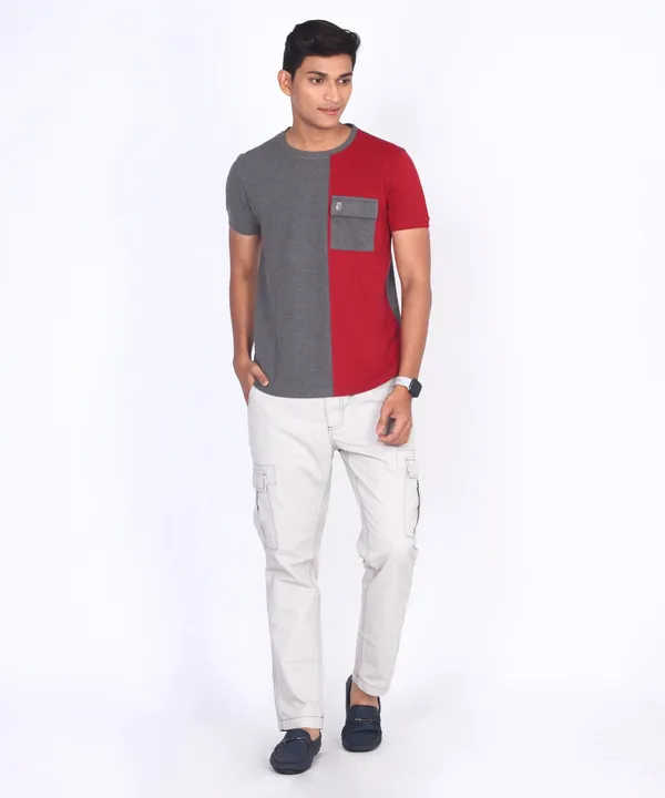 Maroon_Round_Neck_Regular_Fit_T-Shirt_For_Men