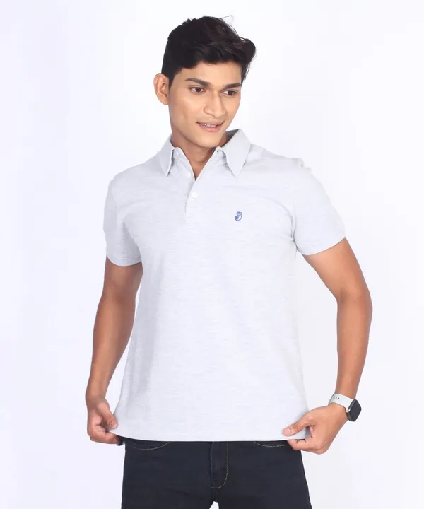 Grey_Regular_Fit_Polo_T-Shirt_For_Men