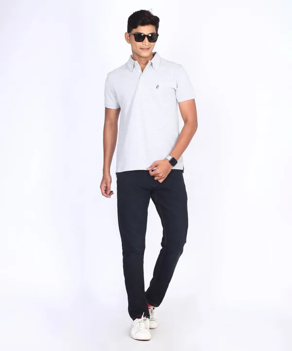 Grey_Regular_Fit_Polo_T-Shirt_For_Men