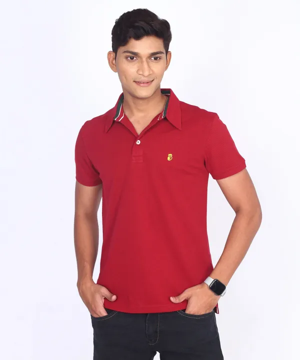 Maroon_Regular_Fit_Polo_T-Shirt_For_Men
