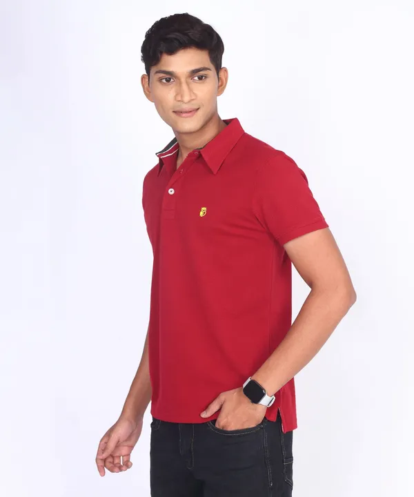 Maroon_Regular_Fit_Polo_T-Shirt_For_Men