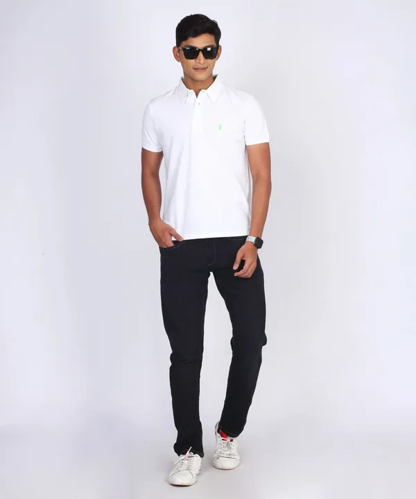 White_Regular_Fit_Polo_T-Shirt_For_Men
