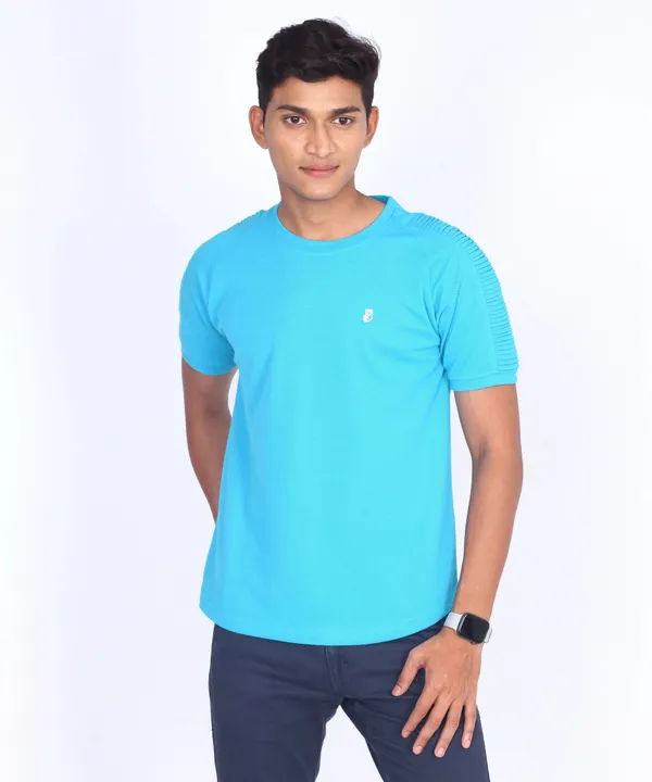 Blue_Round_Neck_Regular_Fit_T-Shirt_For_Men
