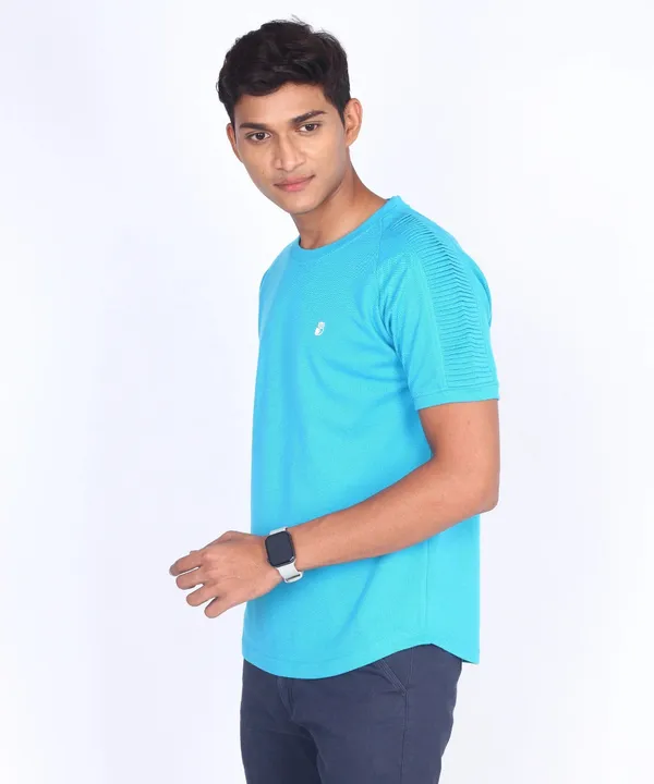 Blue_Round_Neck_Regular_Fit_T-Shirt_For_Men
