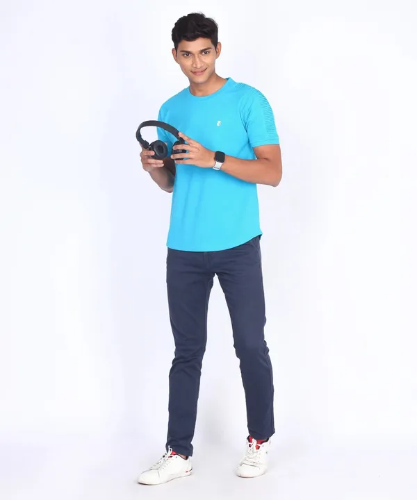 Blue_Round_Neck_Regular_Fit_T-Shirt_For_Men