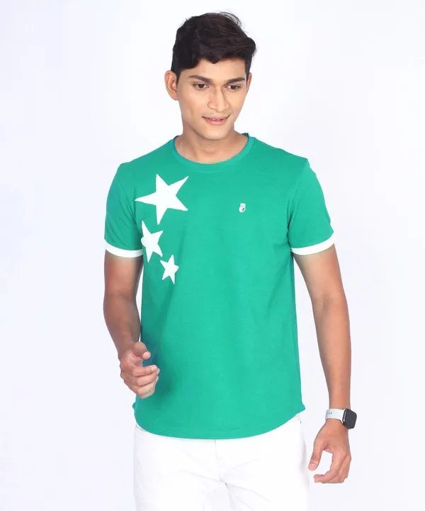 Green_Round_Neck_Regular_Fit_T-Shirt_For_Men