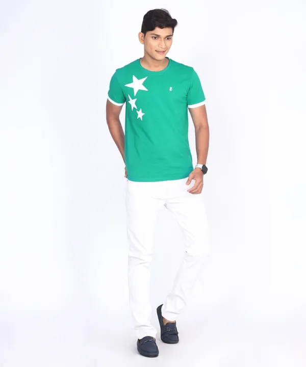 Green_Round_Neck_Regular_Fit_T-Shirt_For_Men