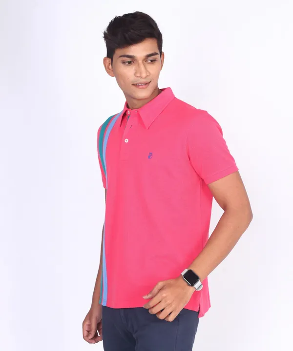 Pink_Regular_Fit_Polo_T-Shirt_For_Men