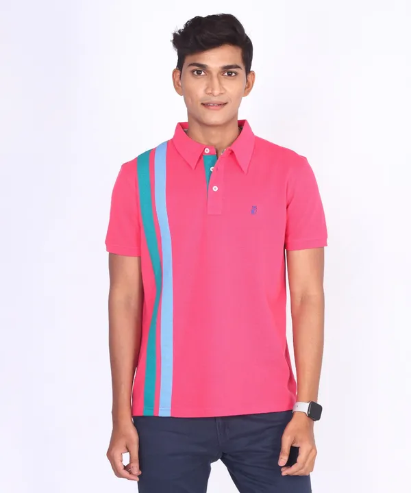 Pink_Regular_Fit_Polo_T-Shirt_For_Men