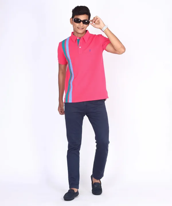 Pink_Regular_Fit_Polo_T-Shirt_For_Men