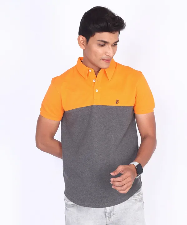 Orange_Regular_Fit_Polo_T-Shirt_For_Men