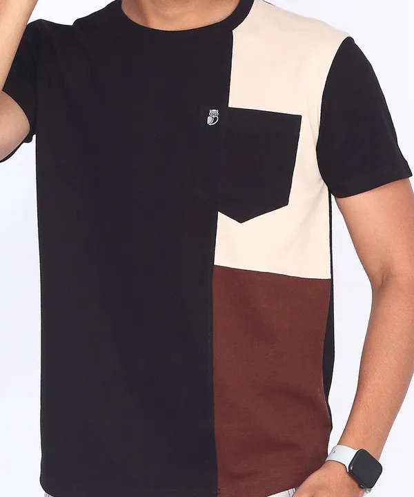 Black_Round_Neck_Regular_Fit_T-Shirt_For_Men