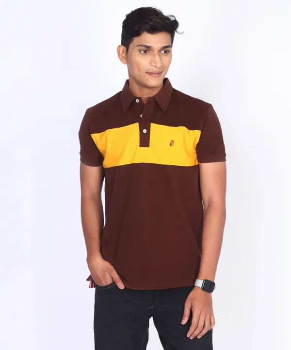 Brown_Regular_Fit_Polo_T-Shirt_For_Men
