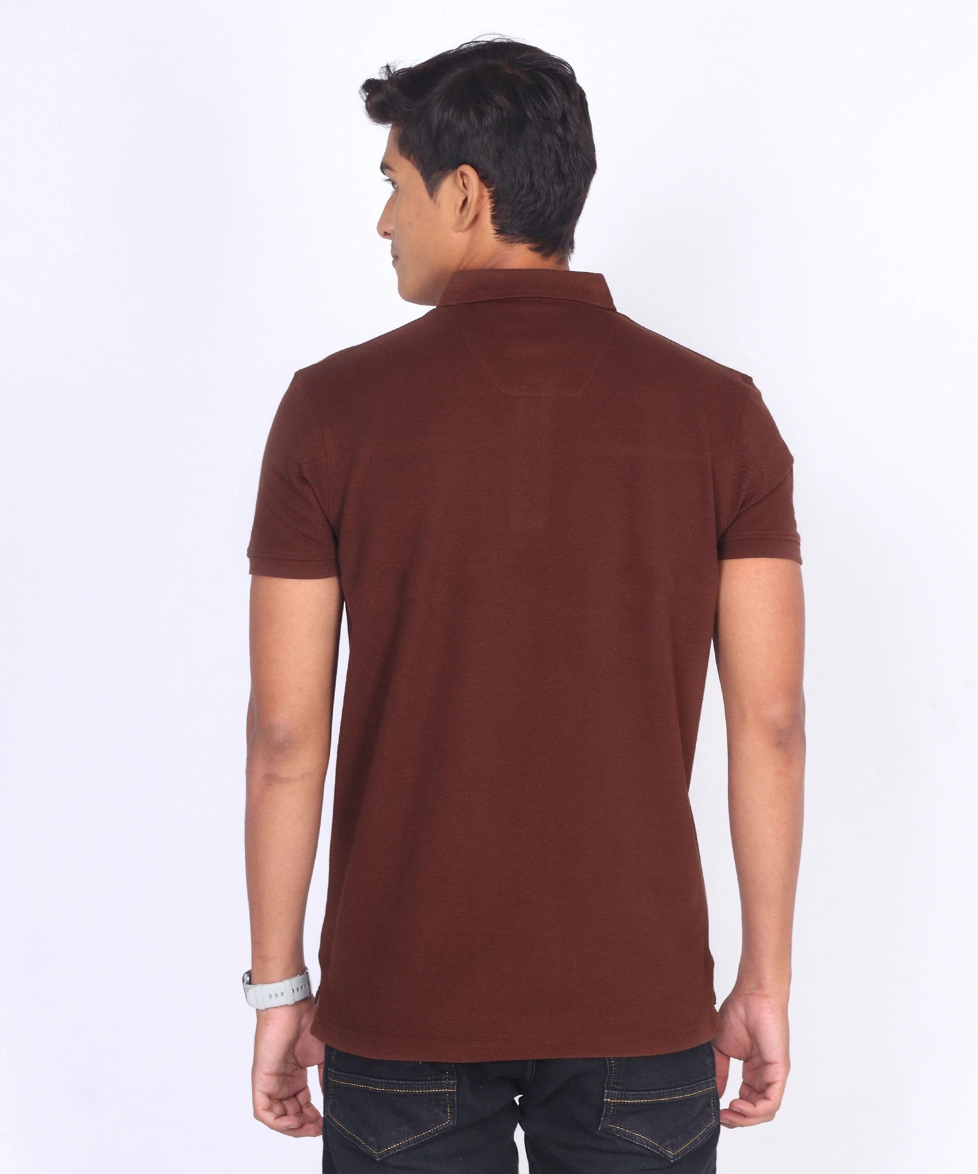 Brown_Regular_Fit_Polo_T-Shirt_For_Men