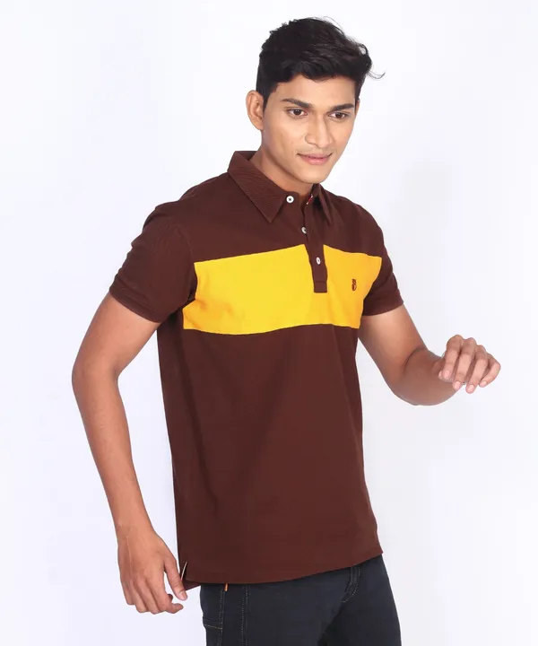 Brown_Regular_Fit_Polo_T-Shirt_For_Men