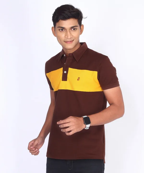 Brown_Regular_Fit_Polo_T-Shirt_For_Men
