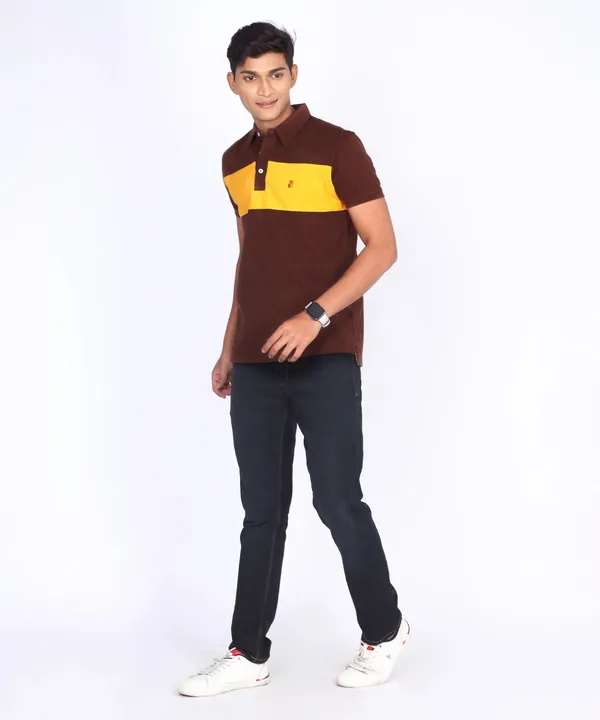 Brown_Regular_Fit_Polo_T-Shirt_For_Men