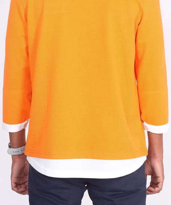 Orange_Round_Neck_Full_Sleeve_Regular_Fit_T-Shirt_For_Men