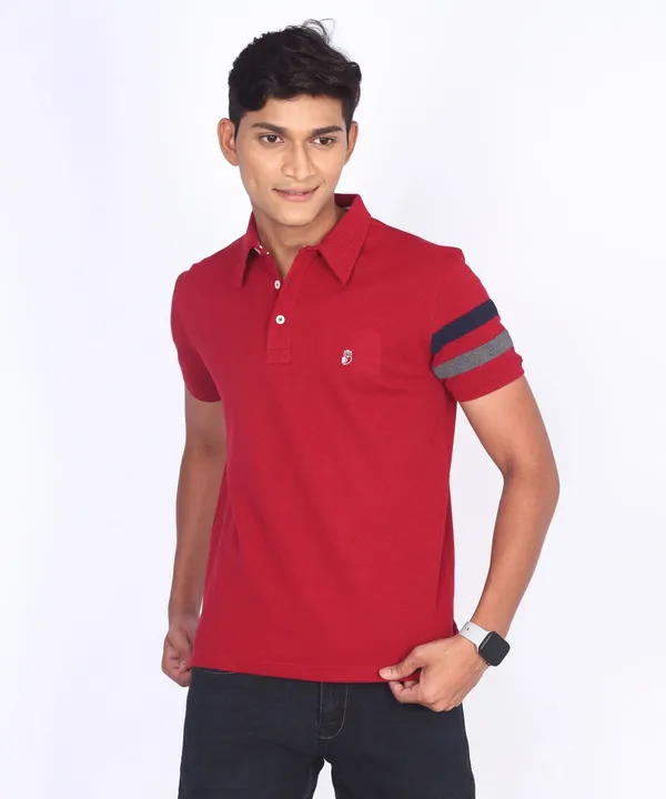 Maroon_Regular_Fit_Polo_T-Shirt_For_Men