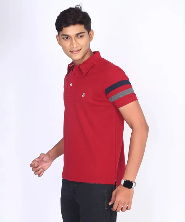 Maroon_Regular_Fit_Polo_T-Shirt_For_Men