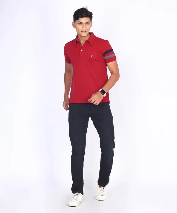 Maroon_Regular_Fit_Polo_T-Shirt_For_Men