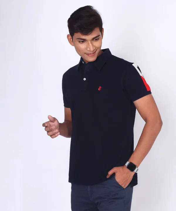 Navy_&_Red_&_White_Regular_Fit_Polo_T-Shirt_For_Men