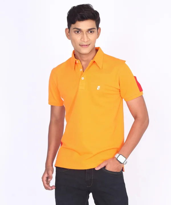 Orange_Regular_Fit_Polo_T-Shirt_For_Men