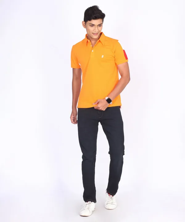 Orange_Regular_Fit_Polo_T-Shirt_For_Men