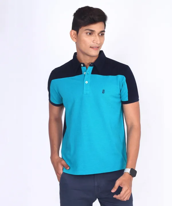 Z_Green_&_Navy_Regular_Fit_Polo_T-Shirt_For_Men