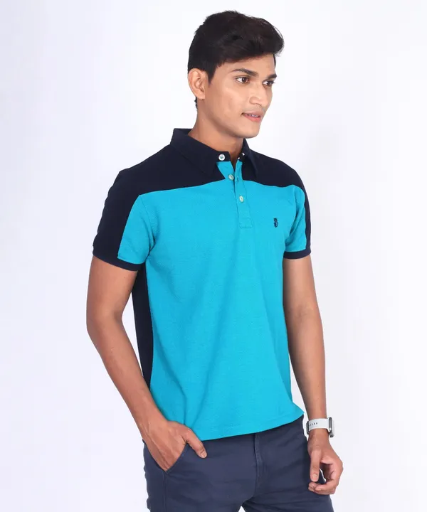 Z_Green_&_Navy_Regular_Fit_Polo_T-Shirt_For_Men