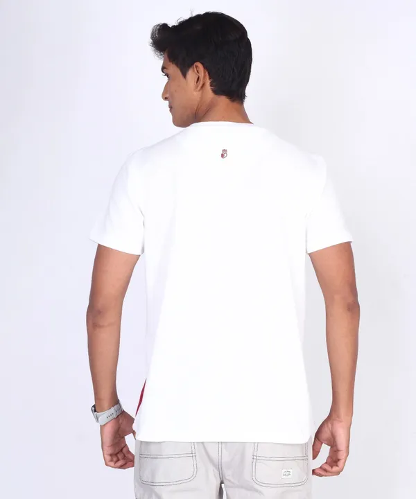White_&_Grey_&_Red_Round_Neck_Regular_Fit_T-Shirt_For_Men