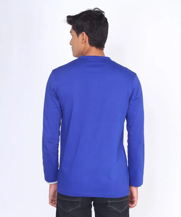 Blue_Round_Neck_Full_Sleeve_Regular_Fit_T-Shirt_For_Men