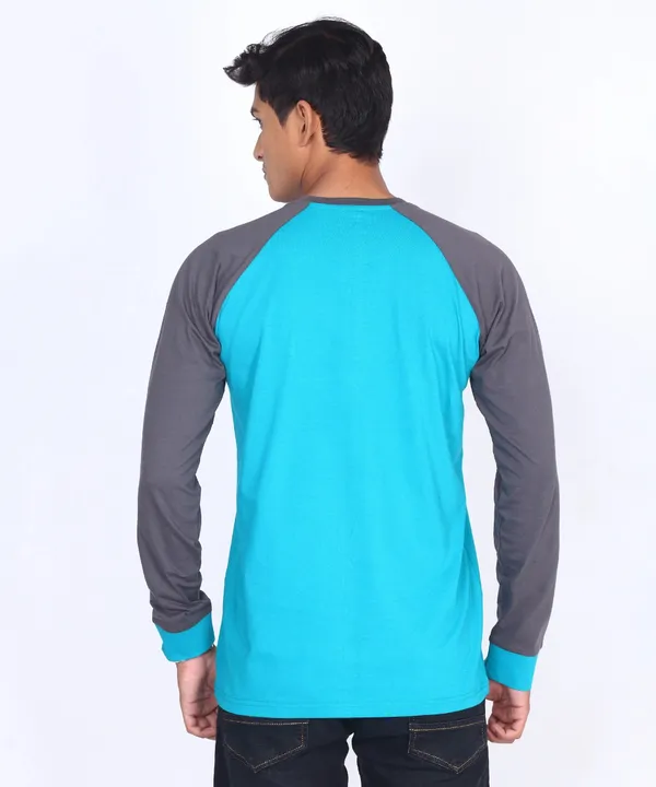 Blue_&_Charcoal_Round_Neck_Full_Sleeve_Regular_Fit_T-Shirt_For_Men