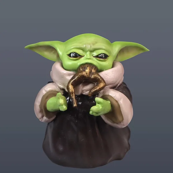 Baby_Yoda_Frog_Hand_Painted_Collectible_Polystone_Cartoon_Figurine