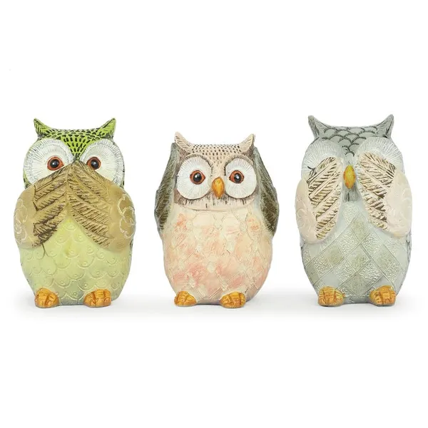 Gandhian_Owls_Set_Bobblehead_Handmade_Resin_Cartoon_Figurine