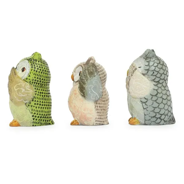 Gandhian_Owls_Set_Bobblehead_Handmade_Resin_Cartoon_Figurine